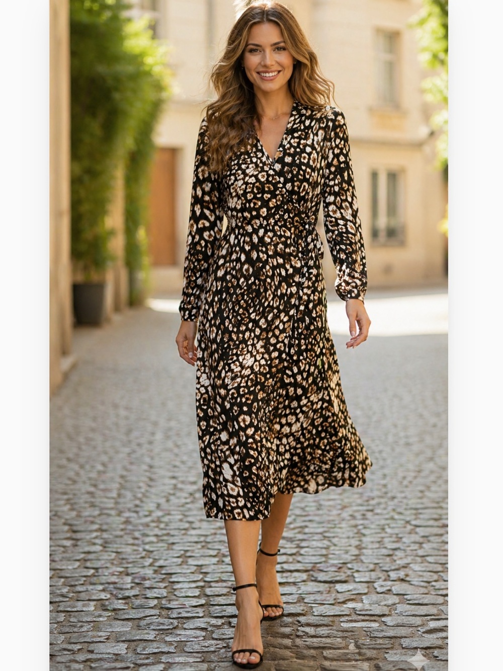 NWT Vero Moda Women’s Long Sleeve Wrap Dress Animal‎ Print